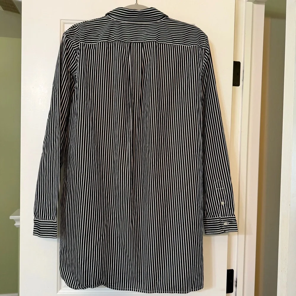 Ralph Lauren Women’s Black White Striped Long Sleeve Button Up Shirt Size XL - Picture 4 of 9